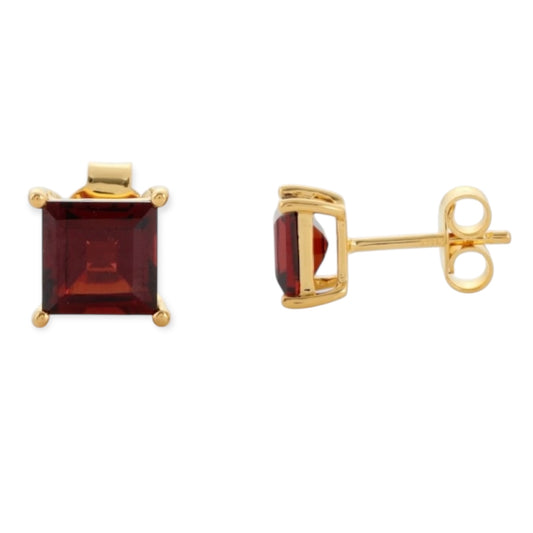 Signature Collection - Garnet Stud Earrings