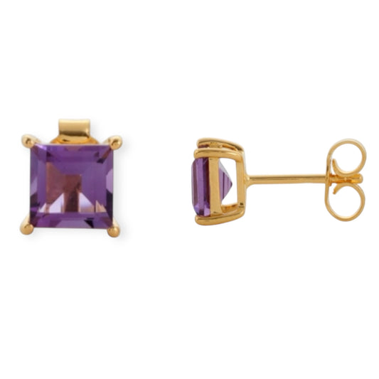 Signature Collection - Amethyst Stud Earrings